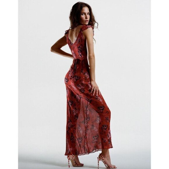 Realisation The Lila Dress in Rose 100% Silk Size Small Slip Dress Feminine - Picture 2 of 13